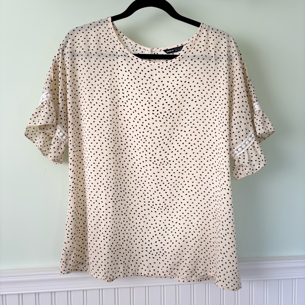 Cream Polka Dot Blouse